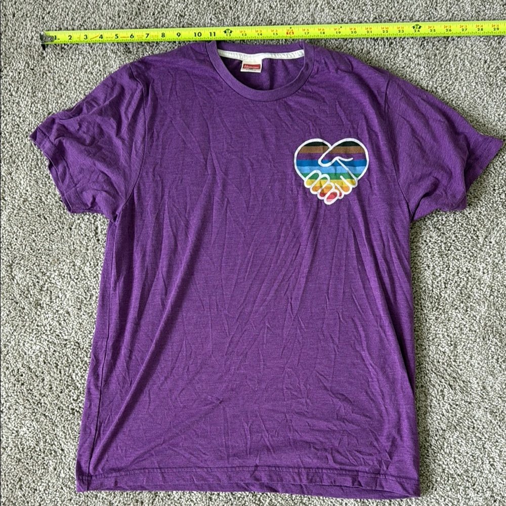 HOMAGE Purple Short Sleeve Tee with Heart Design